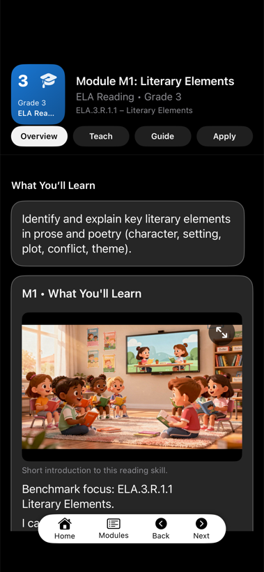 GoVenus learning pack overview screen